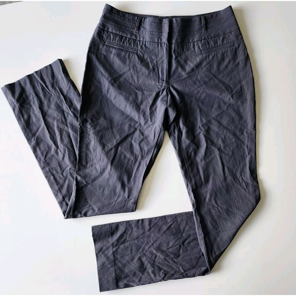 ECCOCI Wool Pants Womens Size 2 28Wx32L Stretch Straight Trousers Gray Charcoal